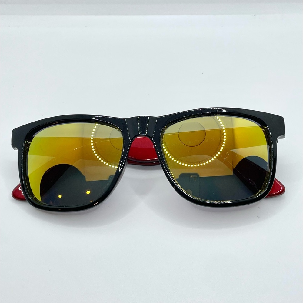 Foster Grant Black & Red Sunglasses W/ Reflective Lenses